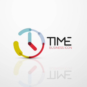 矢量抽象徽标概念时间概念或时钟业务图标