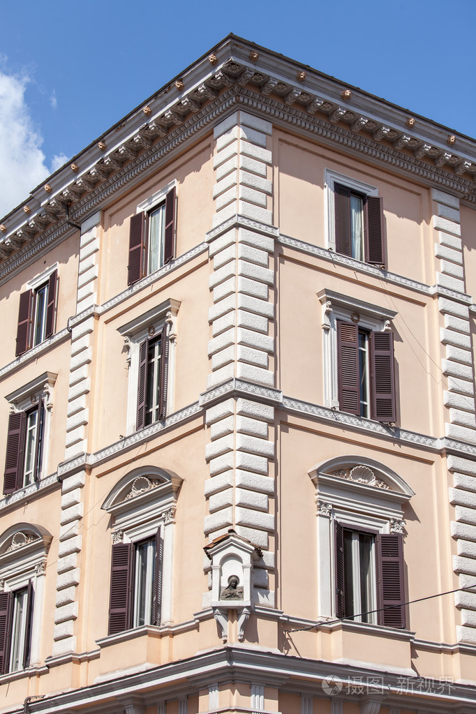 罗马,意大利,2015 年 8 月 25 日.历史文化名城建设典型建筑细节