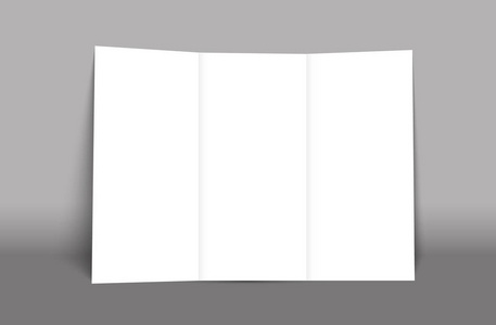 空白三折叠小册子样机封面模板。孤立