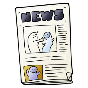 报纸手绘图片