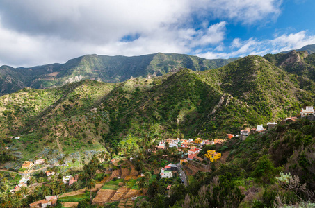 房子村庄山谷棕榈树, Vallehermoso, La 层, 加那利群岛