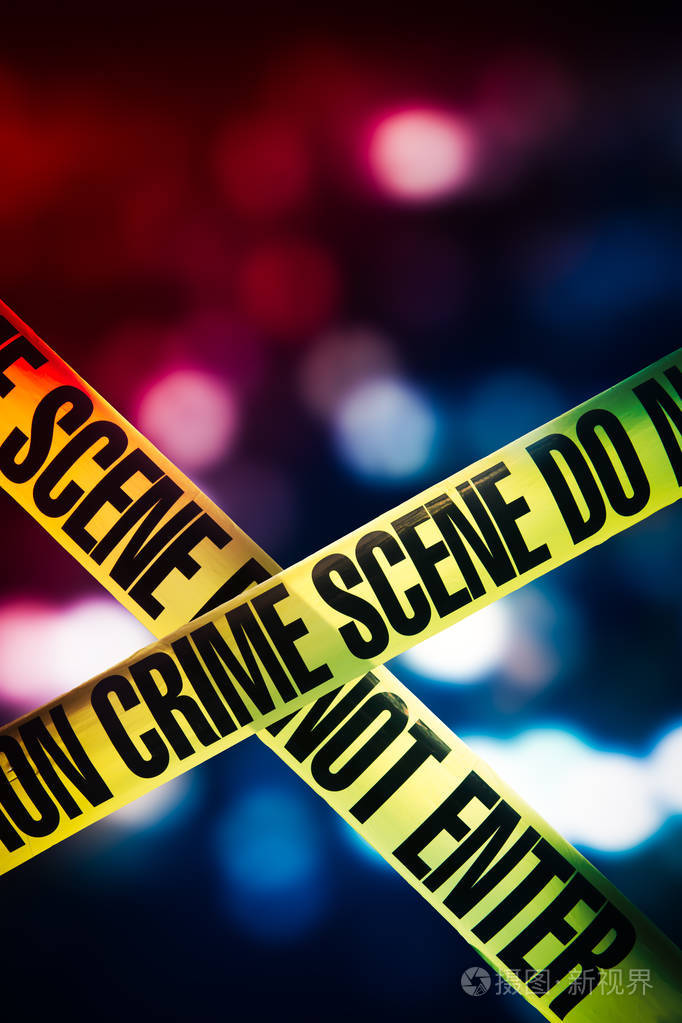 犯罪现场带红色和蓝色的灯光背景