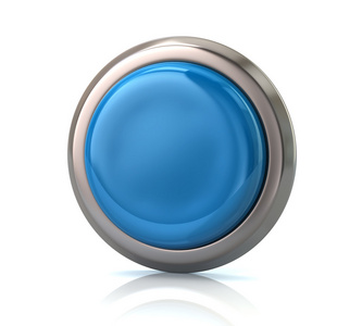 空白的蓝色圆形按钮