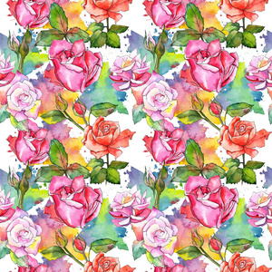 水彩风格野花玫瑰花朵图案图片