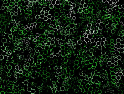 有机化学符号绿色背景纹理