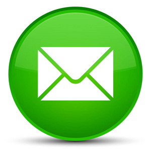 电子邮件图标特殊绿色圆形按钮