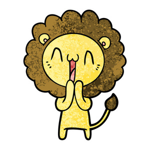 快乐卡通狮子的矢量插图