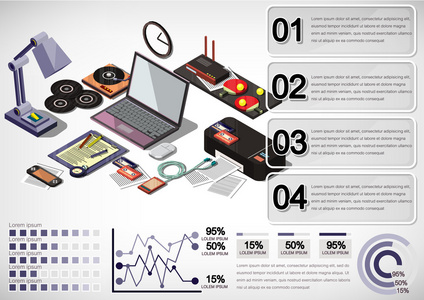 信息图形内部办公概念的插图