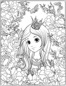 年轻的漂亮女孩在花园里的玫瑰公主皇冠.分析照片