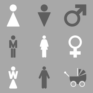 Wc 性别符号平面字形图标集