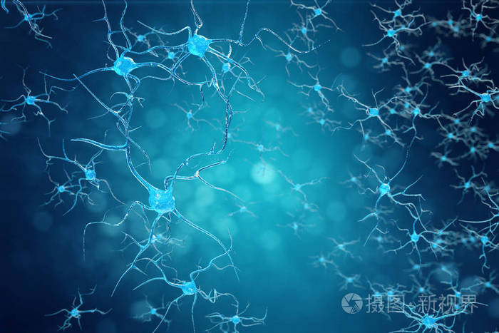 电脉冲互联神经元神经元, 3d 图示