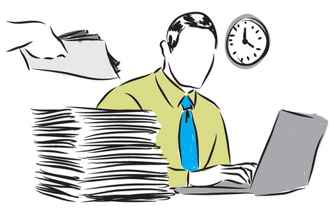 商业人的文书工作插画照片