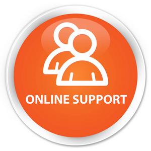 (组图标) 优雅橙色圆形按钮橙色背景红色卡的足球支持者技术支持图标