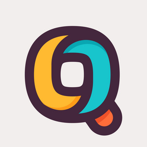 百信logoq 信五颜六色的 logo.平面样式设计照片