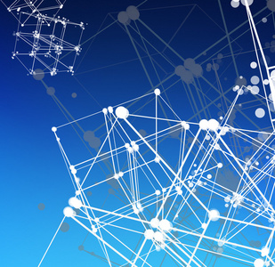 抽象的节点集多维度空间抽象-插图照片