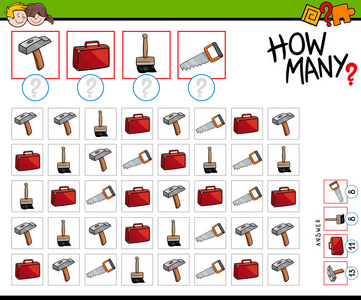 多少工具和对象计数游戏