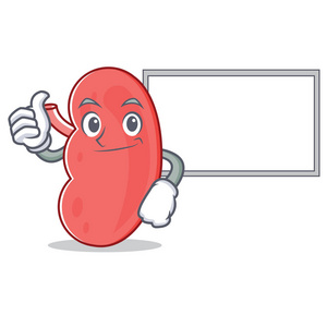 强肾拇指与板肾字符卡通风格照片