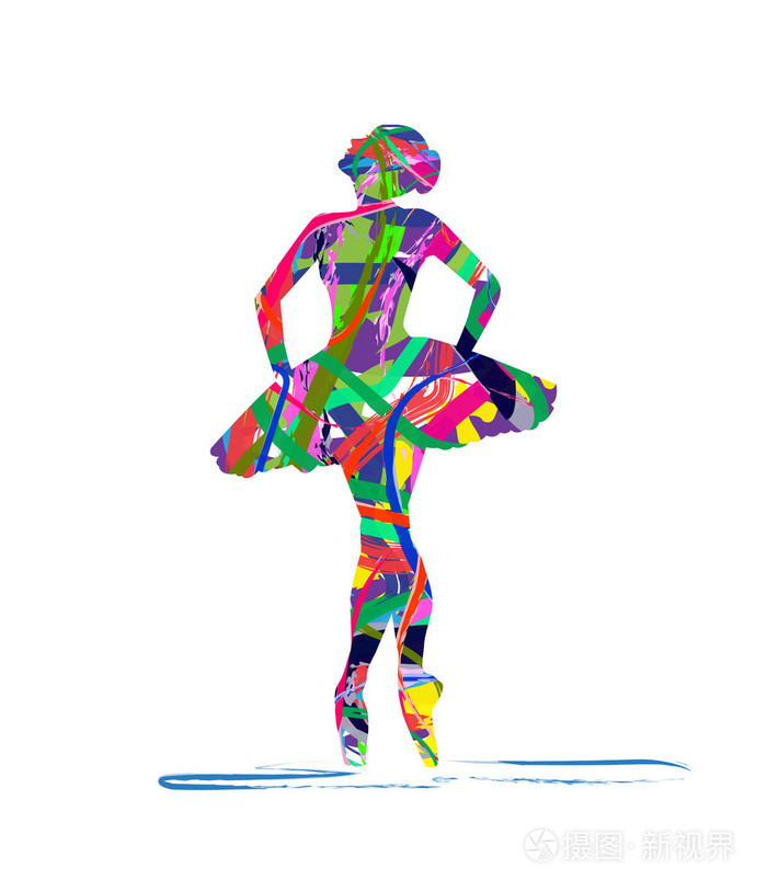 抽象的舞者插画-正版商用图片0fd10b-摄图新视界