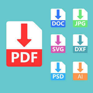 pdf, svg, doc, jpg, psd, ai 文件格式.矢量图标照片