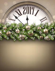 与时钟 2017年新年背景