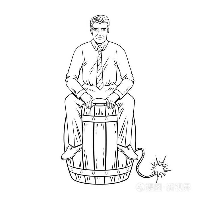 人在火药桶着色书载体插画-正版商用图片0fd6fx-摄图新视界