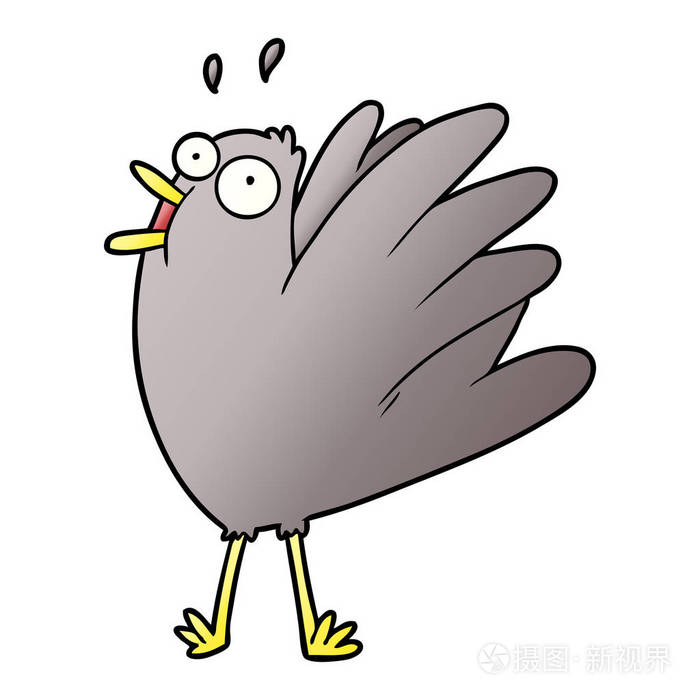 卡通鸟叫声的矢量图解