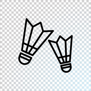 羽毛球平面图标, 矢量, 插图照片