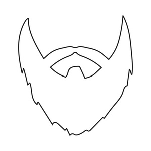 勒芒胡子图标在白色背景上孤立的轮廓样式。胡子象征股票矢量图