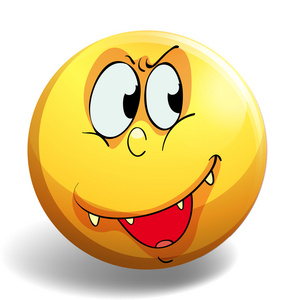 手机图片画圈标记黄色的徽章上可笑的鬼脸照片