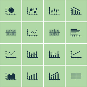 图形 图表和统计图标集。保费质量的符号集合。图标可以用于 Web 应用程序和用户界面设计。矢量图 Eps10