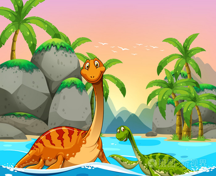恐龙生活在大海里