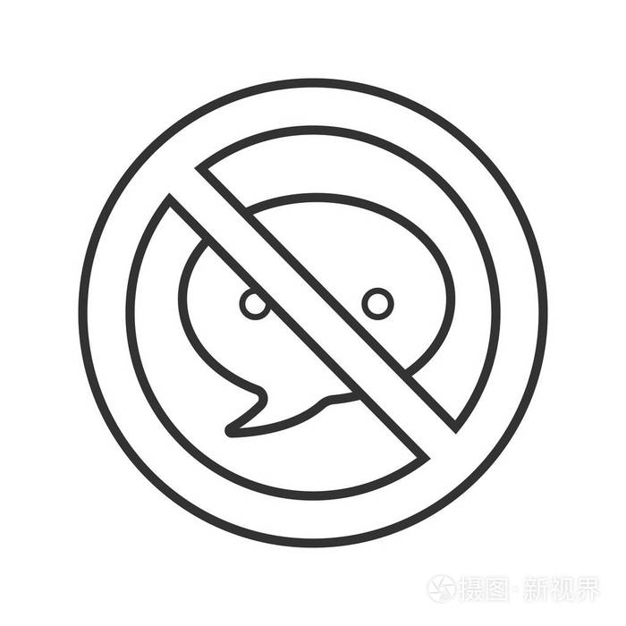 细折线图.禁止聊天.停止轮廓符号.矢量隔离轮廓图