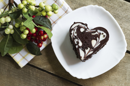 在心中，情人节，甜点巧克力蛋糕