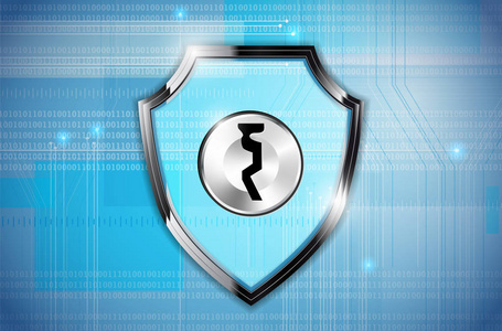 带锁孔和计算机背景的屏蔽-计算机安全照片