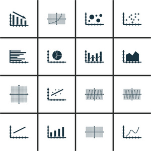 图形 图表和统计图标集。保费质量的符号集合。图标可以用于 Web 应用程序和用户界面设计。矢量图 Eps10