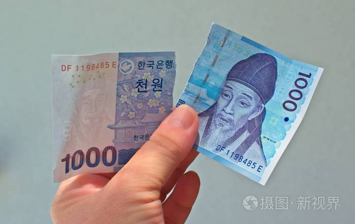 韩国货币 1000 韩元 撕裂 一文不值照片 正版商用图片0fdu9g 摄图新视界