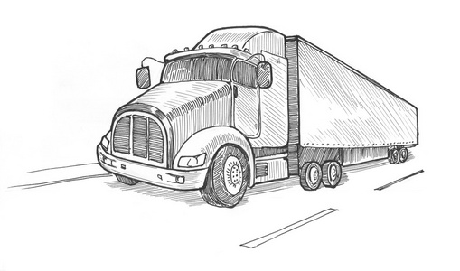 插图与货物的卡车