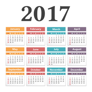 新的一年 2017年日历