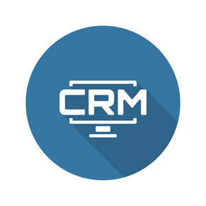 桌面的 Crm 系统图标。平面设计