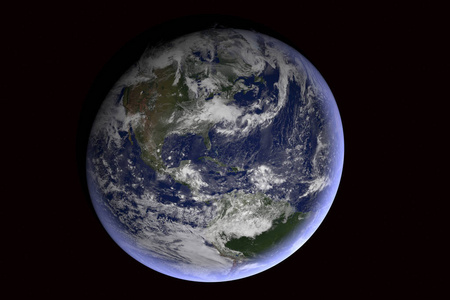 在宇宙中的蓝色星球行星地球在宇宙中照片