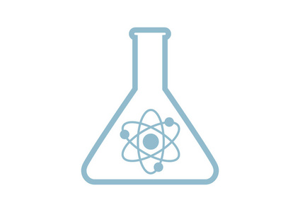 白色背景上的实验室玻璃图标