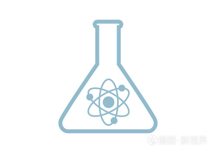 白色背景上的实验室玻璃图标