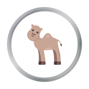 骆驼卡通图标。针对 web 和移动设计的插图