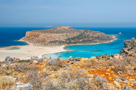 希腊克里特岛美丽的 Balos 泻湖