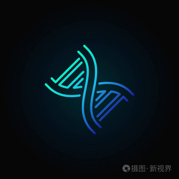 双螺旋蓝色矢量 dna 图标或标志插画-正版商用图片0feklc-摄图新视界