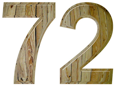 72,七十二,白色背景,3d 渲染上孤立低聚设计及月桂装饰成立72周年数字