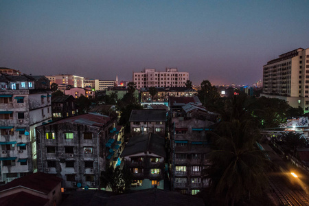 缅甸的城市夜景