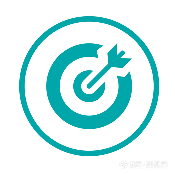 目标-按钮-股票图-目标市场概念 ico