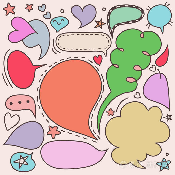 可爱的讲话气泡涂鸦设置