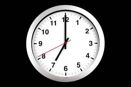 起床时间已经七点了, 起床吃早饭的时间到了, 现代的.照片